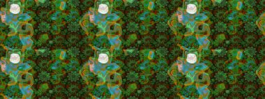 Küçük çiçekli şirin bir desen. Çiçek ve yapraklı çiçek deseni. Raster illüstrasyonu.