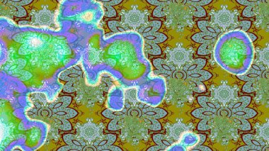 Yeşil ve mavi lale çiçekli Raster eskiz deseni. Doğal kozmetik ürünleri, parfüm, çiçekçi dükkanı için bahar ihalesi tasarımı. Paket kağıdı için en iyisi. Karşılama ya da düğün geçmişi olarak kullanılabilir.