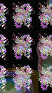 Şatafatlı bahar bahçesi dokusu. Flower eskiz arka planı. Çiçek deseni. Raster illüstrasyonu.