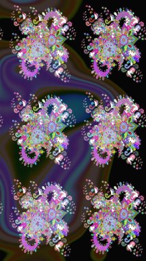 Modaya uygun kumaş deseni. Sevimli çiçek raster deseni. Düz Çiçek Elementleri Tasarımı. Renkli Yaz Teması çizim şablonu.