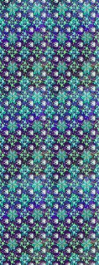 Raster illüstrasyonu. Şirin çiçekli eskiz deseni ve mor ve mavi renkli yapraklar, suluboya çiçek deseni, duvar kağıdı, kart veya kumaş için fayanslı.