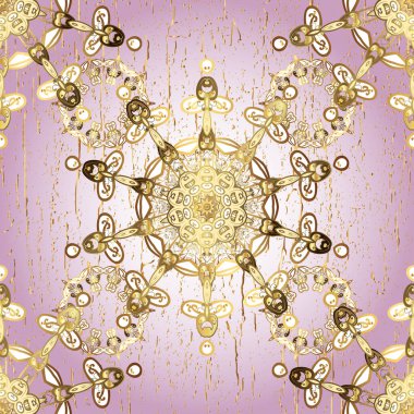 Tarafsız ve altın elementli bej renkler. Altın desen. Kusursuz altın desenli bukleler. Doğu tarzı arabesk.