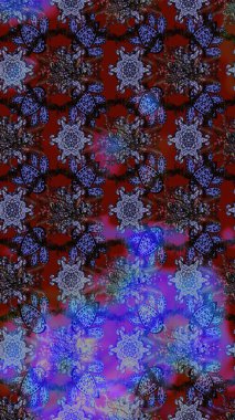 Düz Çiçek Elementleri Tasarımı. Renkli Bahar Teması eskiz kalıbı. Mor, mavi ve kahverengi renkte çiçekler. Raster illüstrasyonunda çiçek deseni çizimi.