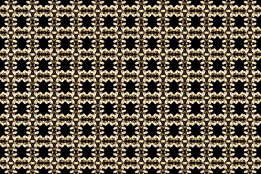 Siyah, bej ve kahverengi renklerde altın elementler. Duvar kâğıdı barok, İspanyol kumaşı. Şık bir grafik desen. Çiçek deseni. Kusursuz raster arkaplanı.