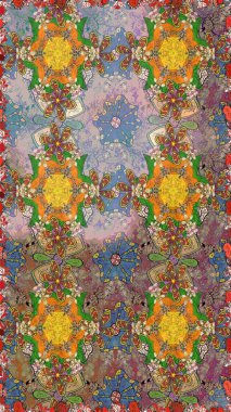 Raster. Eski usul. Tomurcukları çiçek olan sevimli bir çiçek deseni. Raster illüstrasyonu. Eskiz geçmişi. Kumaş, tekstil ve duvar kağıdı baskısı için..