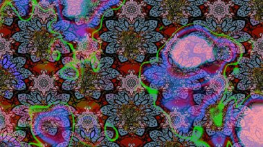 Eskiz klasiği. Düz Çiçek Elementleri Tasarımı. Renkli Bahar Teması eskiz kalıbı. Raster Şirin kumaş deseni.