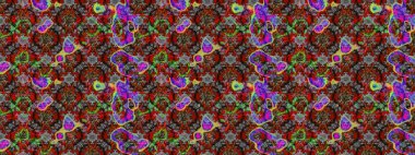 Güzel kumaş deseni. Raster illüstrasyonu. Gri ve kırmızı renklerde. Raster illüstrasyonunda çiçek deseni çizimi.