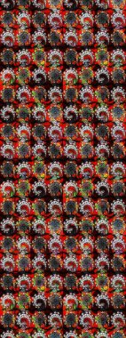 Yatak çarşafları, ceket, paket tasarımı, kumaş ve moda kavramları için tekstil baskısı. Çiçekleri, deniz kabukları, mandalaları ve suluboya efektleriyle donanma geçmişi. Çizim kalıbı etnik tasarım.