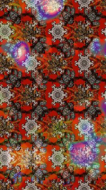 Hediye ambalaj kağıdı, tebrik kartları, posterler ve pankart tasarımı. Raster düz çiçek çizim deseni. Kahverengi ve kırmızı renkte çiçekler.