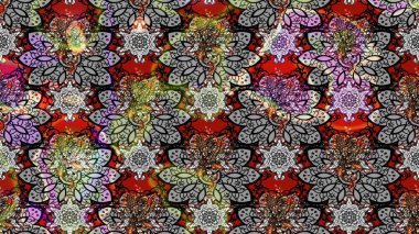 Küçük renkli çiçekler. Motley illüstrasyonu. Küçük çiçekte güzel bir desen. Moda baskıları için zarif bir şablon. Çiçekli bahar çiçekleri.