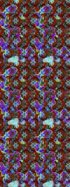 Kırmızı ve mavi renkte çiçekler. Çizim çiçek deseni duvar kâğıdı olarak kullanılabilir. Raster illüstrasyonu.