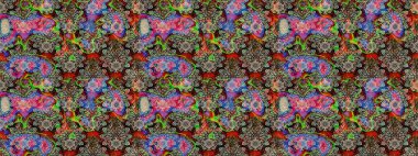 Çiçek desenli eskiz, darbeler, sıçramalar, yaz çiçekleri. Raster illüstrasyonu. Gri ve nötr renkte çiçekler.