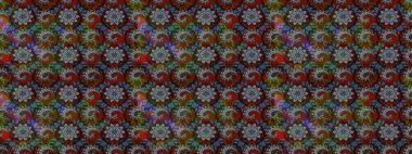 Renkli Yaz Temalı eskiz kalıbı. Düz Çiçek Elementleri Tasarımı. Gri ve kahverengi renkli çiçekler. Raster illüstrasyonunda çiçek deseni çizimi.