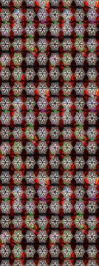 Yumuşak, bahar çiçekli arka plan. Çiçekli karalama şeklinde Raster çiçek deseni. Siyah ve kahverengi renkte çiçekler.