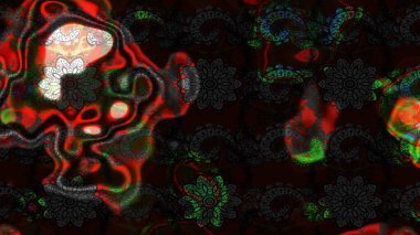 Nazik, sevimli çiçek arkaplanı. Çiçekli karalama şeklinde Raster çiçek deseni. Siyah ve gri renkte çiçekler.