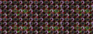 Siyah ve kahverengi renkte çiçekler. Tropik çiçekler. Gömlek çizimi Arkaplan Deseni.