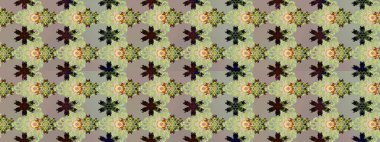 Tarafsız ve gri renklerde çiçekler. Raster illüstrasyonu. Tropikal çizim çiçek deseni.