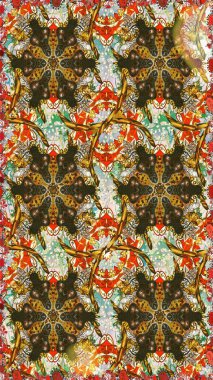 Kahverengi ve gri renklerde altın elementlerle kusursuz desen. Parlak dantel, stilize çiçekler, şal desenli. Kusursuz altın desenli bukleler. Doğu tarzı arabesk. Raster. Altın deseni aç.