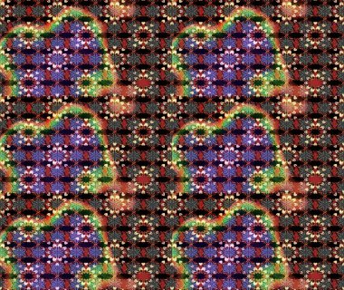 Renkli Bahar Teması eskiz kalıbı. Süslü kumaş deseni. Raster illüstrasyonundaki çiçek desenli çizim. Düz Çiçek Elementleri Tasarımı.