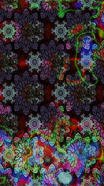 Güzel kumaş deseni. Küçük çiçekteki sevimli çiçek deseni. Güzel karalamalı çiçek desenli çizim. Raster illüstrasyonu.