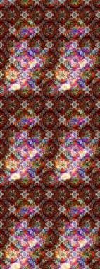 Vadinin çiçekleri kahverengi ve kırmızı renklerde. Çiçeksel çizim kalıbının çizimi.