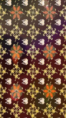 Renkli Bahar Teması eskiz kalıbı. Çiçeksel fantezi tasarımı ve parlak bir arka plan çizimi. Düz Çiçek Elementleri Tasarımı.