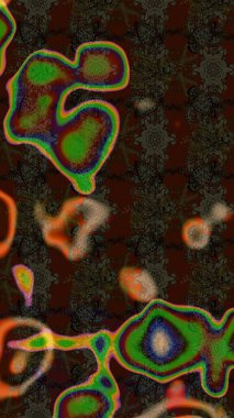 Raster illüstrasyonu. Kahverengi ve gri renkli çiçekler. Küçük çiçekte sevimli çiçek deseni var..