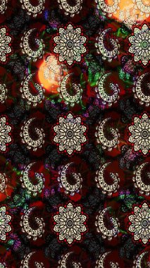 Sevimli küçük çiçek desenle. Raster resim. Çiçek desenli çiçek ve yaprakları ile.