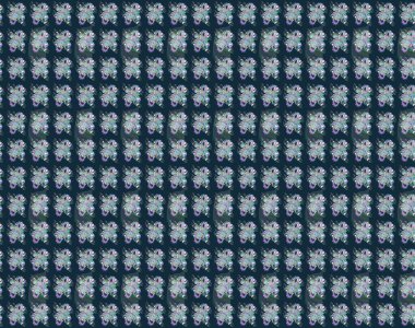 Mavi ve nötr renklerde çiçekler. Küçük çiçekte sevimli çiçek deseni var..