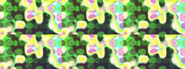 Küçük çiçekteki sevimli çiçek deseni. Yeşil ve nötr renkte çiçekler.