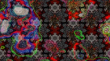 Taslak süsleme izi. Raster Henna tarzı. Sınır Kızılderili çiçekli paisley patten. Tebrik kartı geçmişi, boyama kitabı, arkaplan ve tekstil için kullanılabilir. Etnik Mandala havlusu.