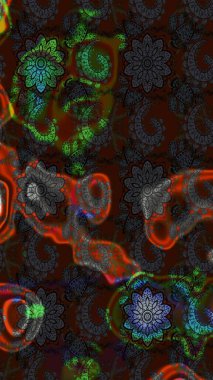 Gri ve kahverengi renkte zarif çiçekli suluboya. Renkli Bahar Teması eskiz kalıbı. Düz Çiçek Elementleri Tasarımı. Raster illüstrasyonu.