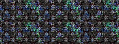 Renkli Bahar Teması eskiz kalıbı. Siyah ve gri renkli çiçekler. Düz Çiçek Elementleri Tasarımı. Raster illüstrasyonunda çiçek deseni çizimi.