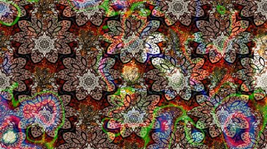 Küçük çiçekteki sevimli çiçek deseni. Kahverengi ve siyah renkte çiçekler.