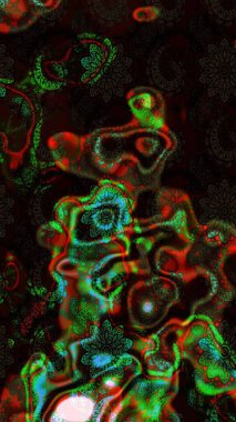 Moda baskıları için zarif bir şablon. Modern çiçek arkaplanı. Halk tarzı. Parlak renkli çiçekleri ve siyah ve kahverengi renkte yaprakları olan harika bir çiçek deseni..