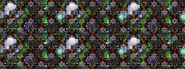 Raster. Gri ve siyah renkli güzel çiçekli çizim deseni, suluboya çiçek deseni, duvar kağıdı, kart veya kumaş için fayanslı..