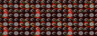 Eski moda arka plan. Çiçek çelengi. Kıvırcık, parlak örgü. Desen, çizim, çiçek sınırı. Raster illüstrasyonu. Güzel, pürüzsüz kumaş, tuval..