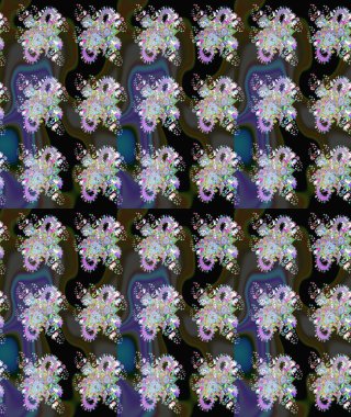 Gri ve siyah renklerde. Soyut çiçek çizim kalıbı arka planı. Raster deseni. Küçük çiçekteki sevimli çiçek deseni. Raster illüstrasyonu.