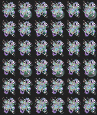 Stylish invitation for valentines day and greeting card concept. Top view, soft style. Scenic flower pattern on gray and blue colors. Floral composition, hand painted, delicate template.