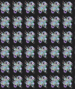 Renkli Bahar Teması eskiz kalıbı. Raster Şirin kumaş deseni. Eskiz klasiği. Düz Çiçek Elementleri Tasarımı.