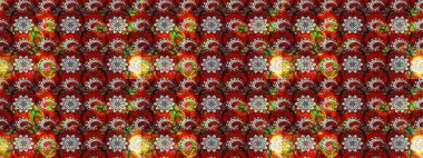 Kırmızı ve kahverengi renkte çiçekler. Çiçekli karalama şeklinde Raster çiçek deseni. Yumuşak, bahar çiçekli arka plan.