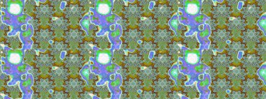 Egzotik çiçekler, yeşil ve mavi renkler üzerine botanik ve parlak klasik doğa. Klasik tropikal doğal elementlerin suluboya seti. Raster illüstrasyonu.