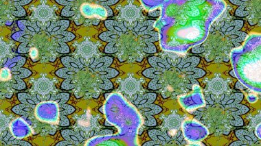 Renkli Bahar Teması eskiz kalıbı. Çiçeksel fantezi tasarımı ve parlak bir arka plan çizimi. Düz Çiçek Elementleri Tasarımı.