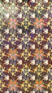 Nazik, narin çiçek arkaplanı. Çiçekli karalama şeklinde Raster çiçek deseni. Kahverengi ve bej renkli çiçekler.