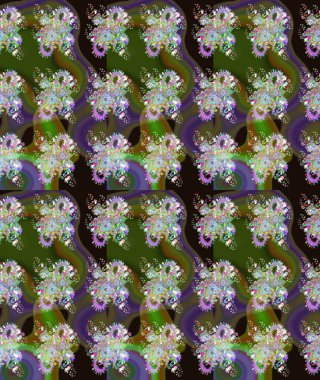 Elle çizilmiş sonbahar çiçeği deseni. Tekstil ve kapak tasarımı için mükemmel. Yeşil ve gri renkli çiçekler. Renkli yeşil ve gri çizim kalıpları. Doodle tarzı.