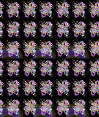 Yumuşak, yaz çiçekli arka plan. Siyah ve mor renkli çiçekler. Raster çiçek desenli ve çiçekli..