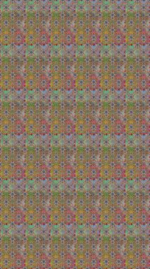 Raster illüstrasyonunda kusursuz çiçek deseni. Suluboya tarzında gri ve kahverengi renkte çiçekler.