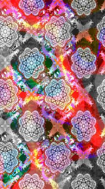 Çiçekli, yapraklı, çiçek desenli eskiz. El çizimi. Raster illüstrasyonu.