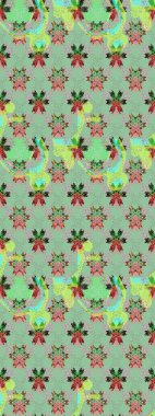 Eski model. Moda baskısı. Dekorasyon ve tasarım için güzel bir desen. Suluboya çizim kalıbı. Raster illüstrasyonu. Çiçeğin suluboya çizimlerinin zarif deseni.