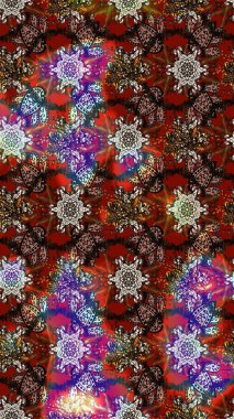 Tekstil için figür. Poster ya da kapak için arka plan. Şirin, zarif çiçekler Raster illüstrasyonu. Yapraklı çizim şekli. Davetiye ve kartpostal tasarımı için dekoratif çiçek unsurları.